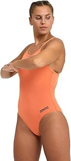 ARENAWomen's Team Solid Light Drop Back One Piece Athletic, Quick Drying, Chlorine Resistant Swimsuit for Ladies