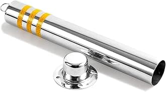 Parking Post Bollards Stainless Steel Parking Barrier With Reflective Strips,Bollard Post, Safety Bollard, Construction Safety Bollard (Color : Silver, Size : 650x76mm/25.5x3in)