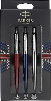 Jotter London Trio Discovery Pack: Ballpoint Pen (Royal Blue) Gel Pen (Red Kensington) & Mechanical Pencil (Stainless Steel)