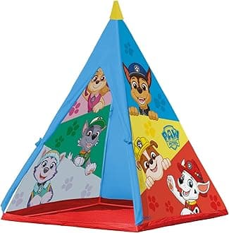 John 71107 Tipi Paw Patrol Spielzelt Kinderzelt Teepee Play Tent with Chase, Zuma and Rubble in Officially Licensed Motif