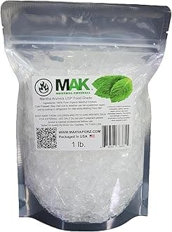 Menthol Crystal 1 LB - Pure Organic 100% Natural - Menthol Crystals from Mint Crystal Mints Mentha Arvensis - Comes in Resealable Standup Bag for Long-Lasting Freshness