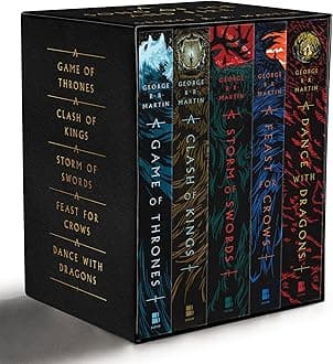 George R. R. Martin's a Game of Thrones 5-Book Boxed Set (Song of Ice and Fire Series): A Game of Thrones, a Clash of Kings, a Storm of Swords, a Feast for Crows, and a Dance with Dragons