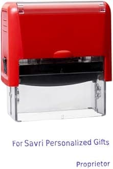 Savri Personalized Custom Stamp Mohar with Your Name, Designation & Firm | Best for Office, School, College, Legal Documents and Other Paperwork. (Self Ink Stamp (Rectangle))