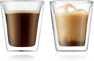 Bodum Canteen Double Wall Glass Set, Mouth Blown Borosilicate Glass - 0.2 L, Transparent, Pack of 6