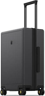 Carry on Luggage Lightweight Suitcase with Wheels 100% PC Trolley Case Micro-Diamond Textured Design, TSA Approved Hard Shell(55cm, 40L,Dark Grey)