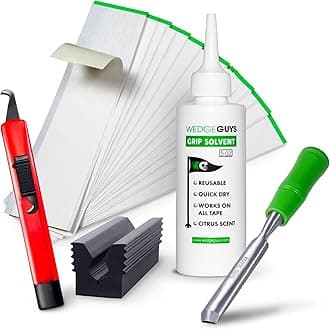 Wedge Guys Golf Grip Kits for Regripping Golf Clubs - Professional Quality - Options Include Hook Blade, 15 or 30 Grip Tape Strips, 5 or 8 oz Grip Solvent & Rubber Vise Clamp